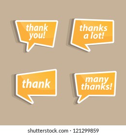 Speech Bubbles To Talk About Thank A Vector Illustration.