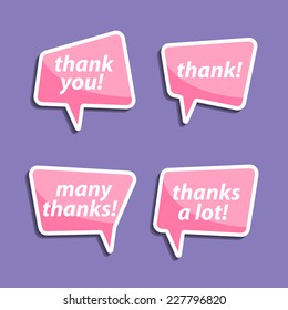 Speech bubbles to talk about thank A vector illustration.