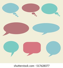 Speech bubbles. . Talk balloon. Set of vector illustration icons.  