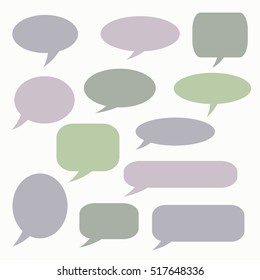 Speech bubbles. . Talk balloon. Set of vector illustration icons.  