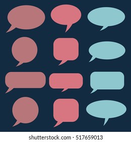 Speech bubbles. . Talk balloon. Set of vector illustration icons.  