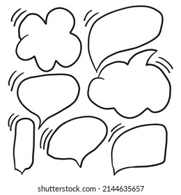Speech or bubbles talk isolated on white background. black hand drawn icon bubbles talk