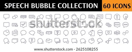 Speech Bubbles, Talking, Conversation, Dialogues Collection of Thin Icons. Editable Stroke. Perfect for Web Sites, Books, Cards, Apps