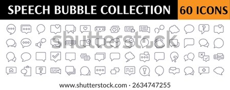 Speech Bubbles, Talking, Conversation, Dialogues Icon Set for UI, Placards, Books, Apps. Editable Stroke. Perfect for Web Sites, Books, Cards, Apps