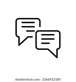 Burbujas de voz con el icono de contorno de texto. Cuadro de diálogo Mensajes ilustración simple en fondo blanco..eps
