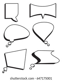 Speech bubbles text set vector.Comic text box set.
