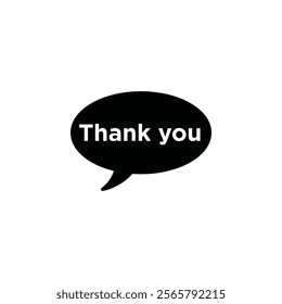 Speech bubbles thank you icon Vector flat thin line illustration