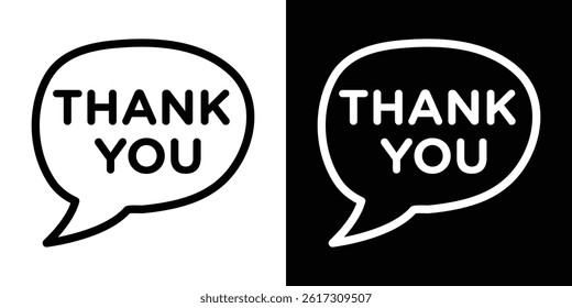 Speech bubbles thank you icon vector for web and mobile app. Symbol isolated.
