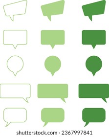 Speech bubbles thin line icons set. Speech, bubble, talk, chat, message, balloon and communication. Vector design.