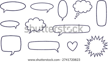 Speech bubbles and thought clouds for comic book illustration on white background