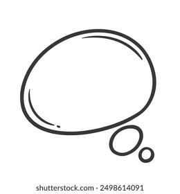 Speech bubbles of thoughts line icon. Hand drawn retro empty big balloon and small cloud of thinking, message text in dialogue. Communication, think mascot, outline speech box icon vector illustration