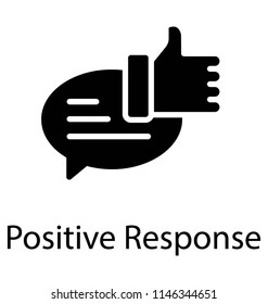 Speech bubbles with thumbs up gesture symbolising positive interaction 
