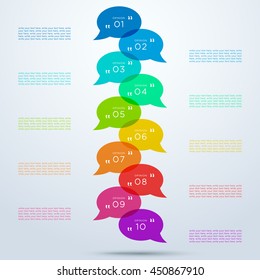 Speech Bubbles Transparent With Numbers 1 to 10