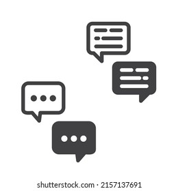 Speech bubbles two options, icon, vector, flat design.