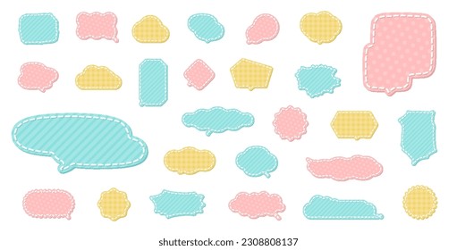 Speech bubbles of various shapes with emblem design. Vector data that is easy to edit.