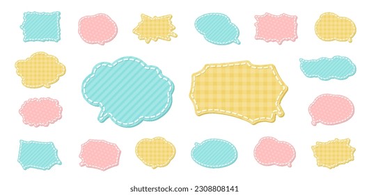 Speech bubbles of various shapes with emblem design. Vector data that is easy to edit.