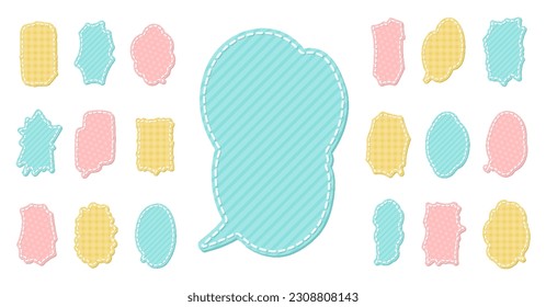 Speech bubbles of various shapes with emblem design. Vector data that is easy to edit.