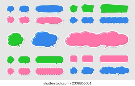 Burbujas de voz de varias formas con un diseño semiestereoscópico. Datos vectoriales fáciles de editar.