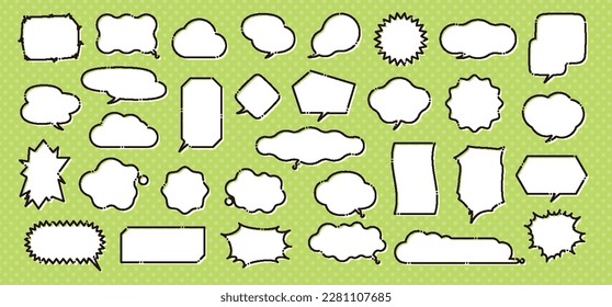 Speech bubbles of various shapes. Vector data that is easy to edit.