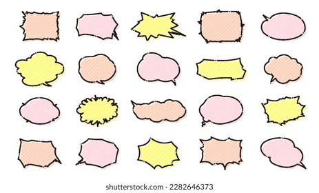Speech bubbles of various shapes. Vector data that is easy to edit.