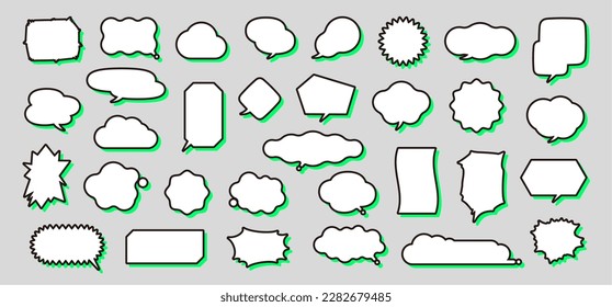 Speech bubbles of various shapes. Vector data that is easy to edit.