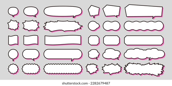 Speech bubbles of various shapes. Vector data that is easy to edit.