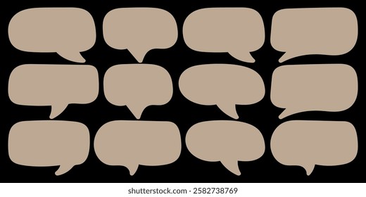 Speech bubbles. Vector balloon speak sign dialog communication frame, message box. text, chatting, 