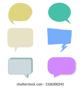 Speech Communication Bubbles Collection Vector Illustration Stock ...