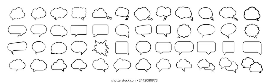 Sprechblasen-Vektorsammlung. Sprechblase. Sprechblasen in der Wolke 