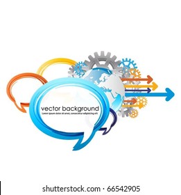 speech bubbles vector design with globe