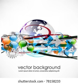 speech bubbles vector design with globe