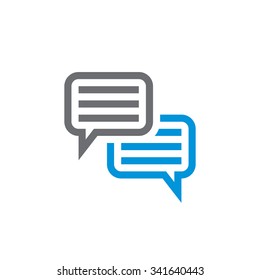Speech bubbles vector icon. Dialogue sign. Dialog symbol. Chat concept. Think discussion. Design element. 