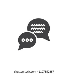 Speech bubbles vector icon. filled flat sign for mobile concept and web design. Dialog simple solid icon. Chat symbol, logo illustration. Pixel perfect vector graphics