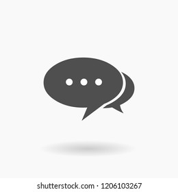 Speech Bubbles Vector Icon Illustration silhouette.