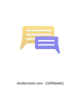 Speech bubbles. Vector icon of rectangle chat symbol. Flat design elements for communication, support, dialogue, business concept 