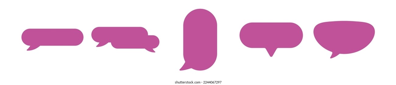 Speech bubbles vector icon set. Line and glyph sign collection for mobile concept and web design. Symbol, logo illustration. Vector graphics