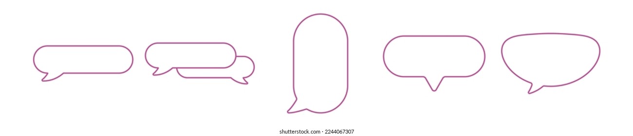 Speech bubbles vector icon set. Line and glyph sign collection for mobile concept and web design. Symbol, logo illustration. Vector graphics