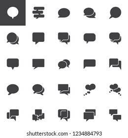 Speech bubbles vector icons set, modern solid symbol collection, filled style pictogram pack. Signs, logo illustration. Set includes icons as Conversation cloud, Chat message Dialogue, Communication