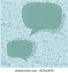 Speech bubbles vector on technology pattern background