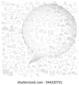 Speech bubbles vector on technology pattern background