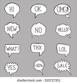 Speech bubbles vector set