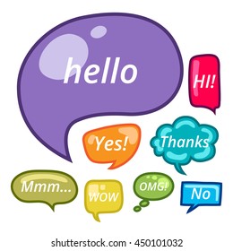 Speech bubbles vector set, EPS10. Vector illustration for your cute design. 