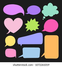 Speech bubbles vector set. Hand drawn elements.