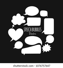 Speech bubbles vector set. Hand drawn elements.