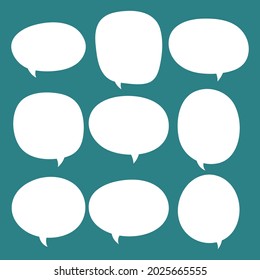 speech bubbles vector set. hand drawn dialogue boxes. cloud shaped design element