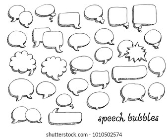 Speech bubbles vector set isolated on white background