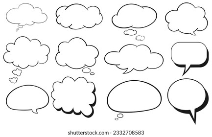 speech bubbles vector set on white background