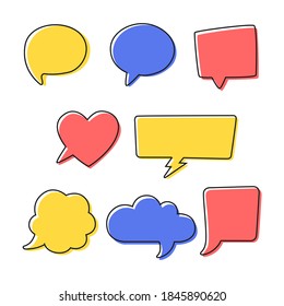 Speech bubbles. Vector set. Social media flat.
