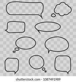 Speech bubbles vector. Stickers.  Set of isolated speech bubbles