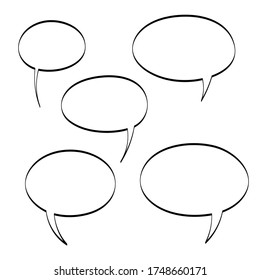 speech bubbles vector. thinking clouds set